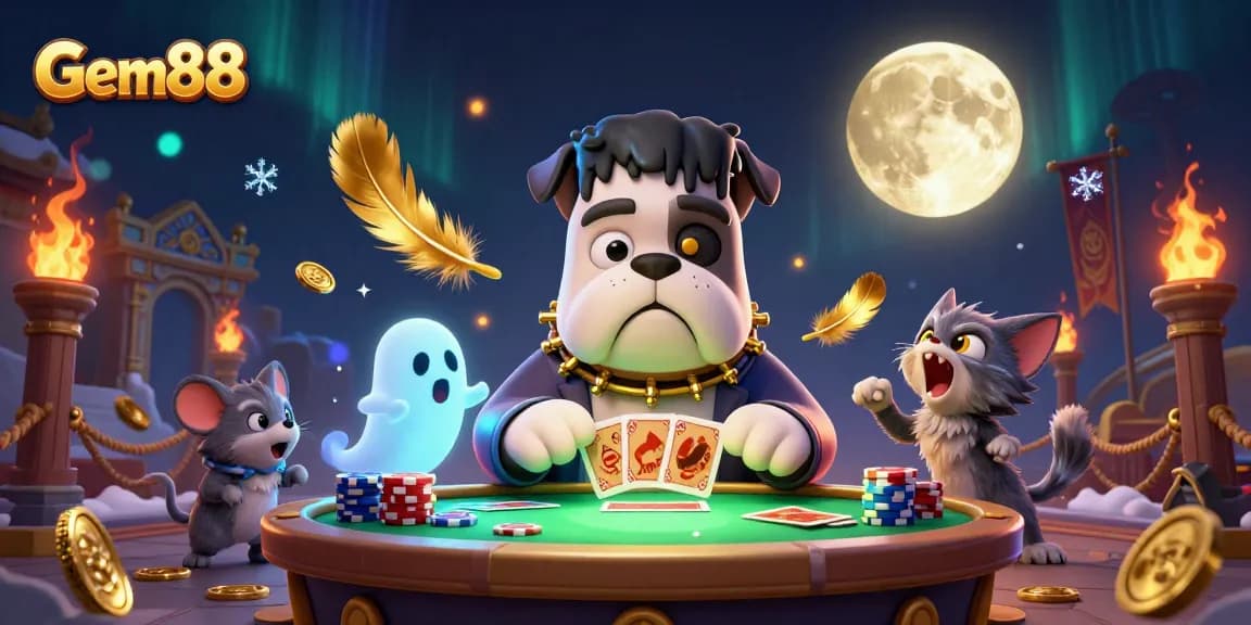 Experience the thrilling gameplay of Gem88 with vibrant characters and rich casino elements!