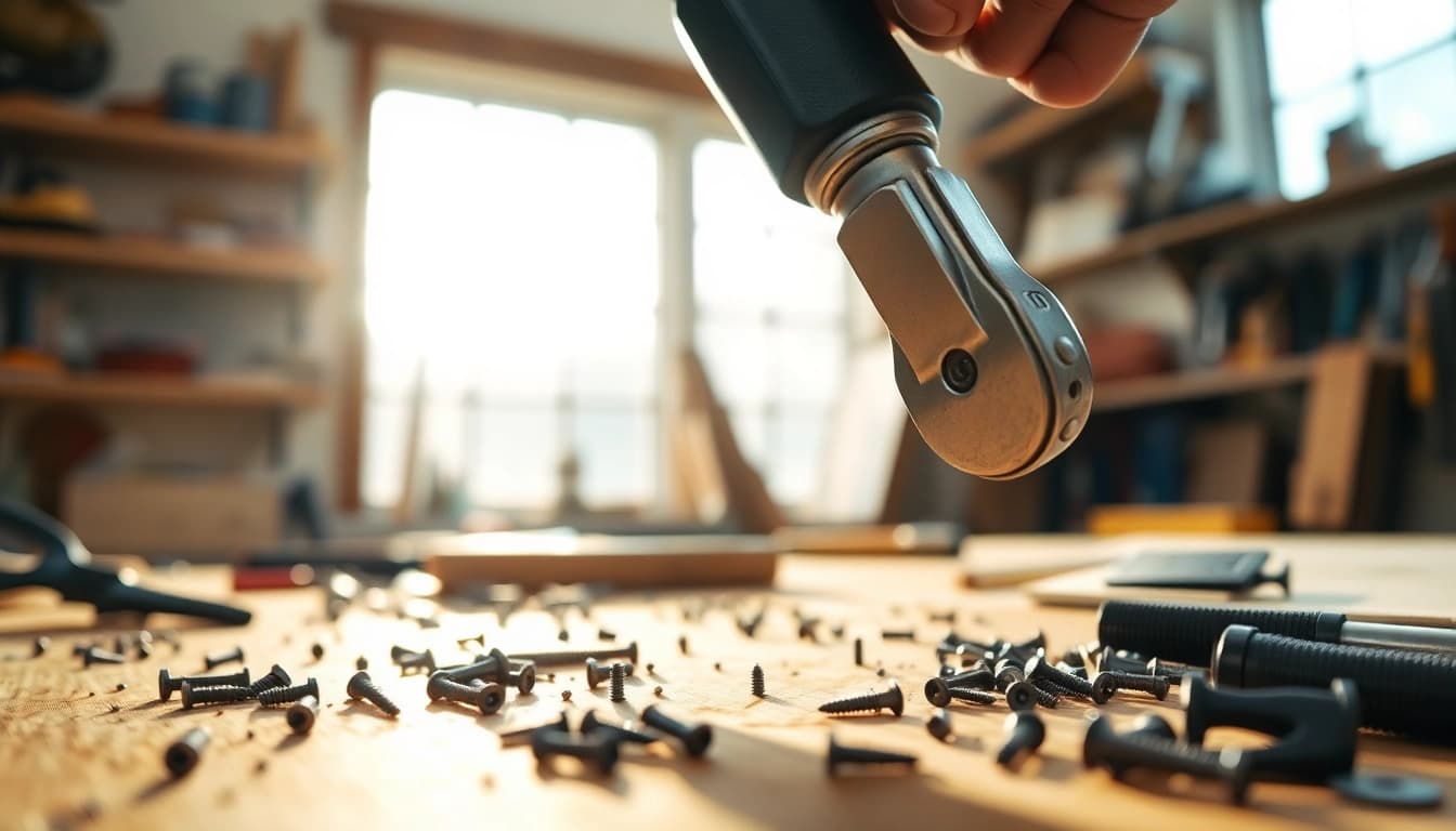 Cacciavite a percussione usag di alta qualità in uso in un laboratorio.