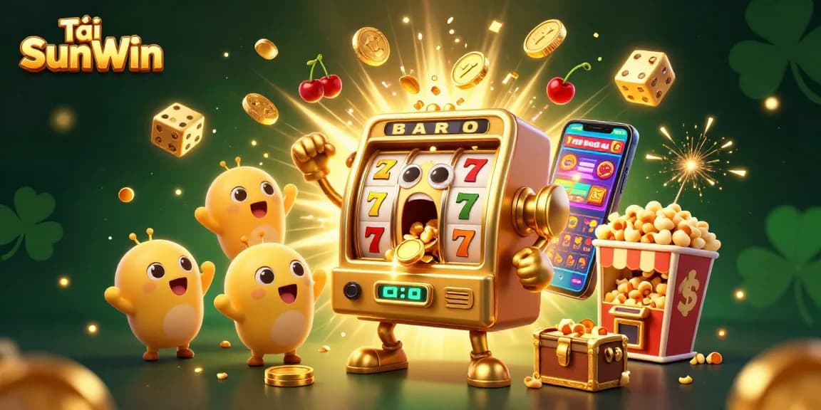 Experience the thrill with Tải SunWin as golden slot machines celebrate a jackpot triumph!