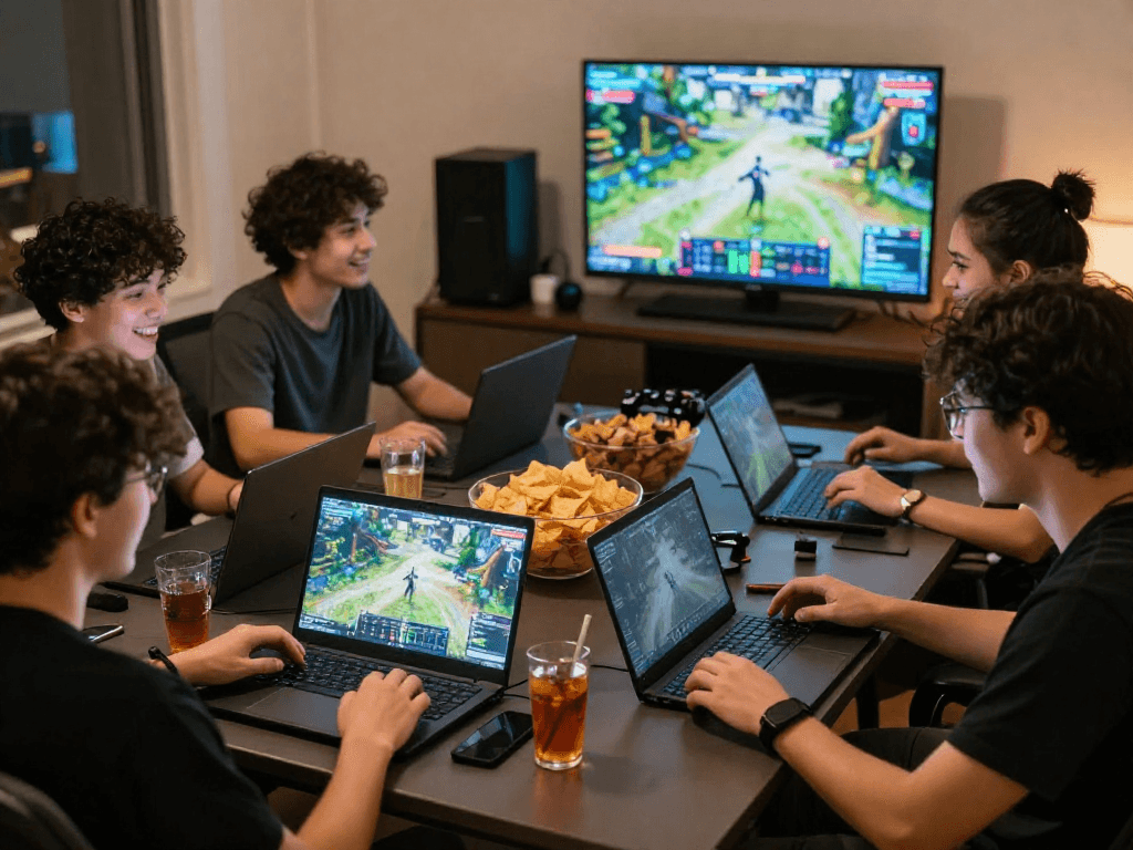 ROKOK88 login session showcasing friends discussing game patterns in a cozy setting.