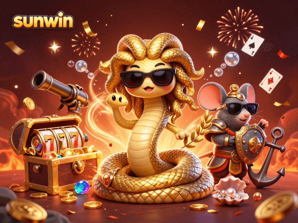Experience thrilling gameplay with sunwin as Medusa and friends explore a vibrant casino underwater.
