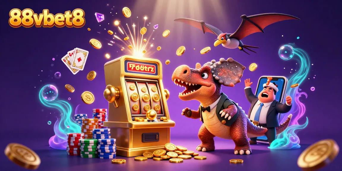 Experience the excitement of 88vbet8 as the pachycephalosaurus wins jackpots at a dynamic casino scene.