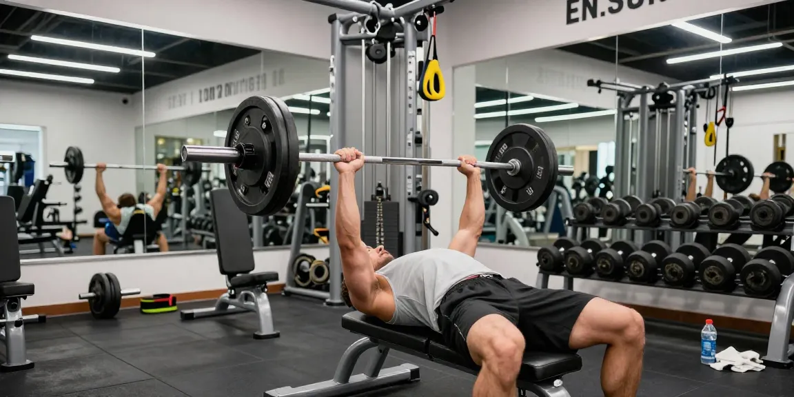 Steroide Boutique: Bodybuilder lifting weights in a modern gym with motivational quotes.