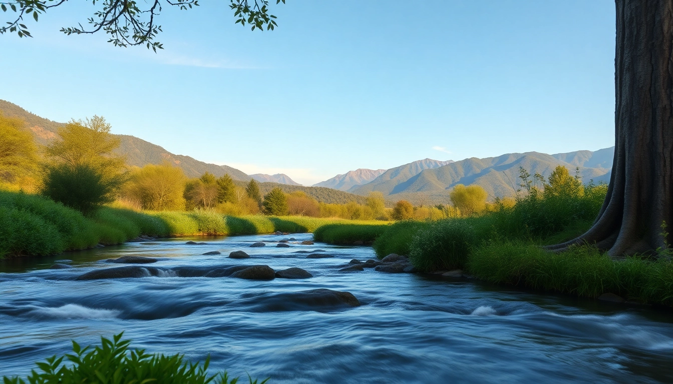 Calm nature landscape illustrating relief from stress and anxiety with soothing elements.