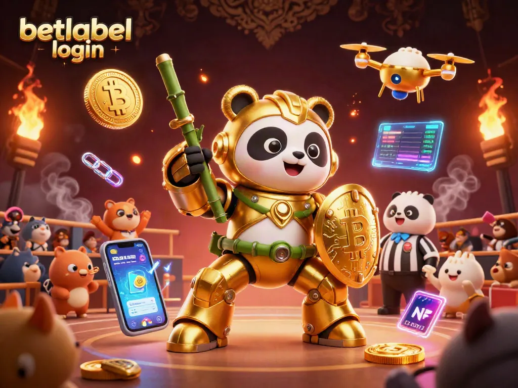 Experience the exciting betlabel login with colorful casino-themed 3D elements and characters.