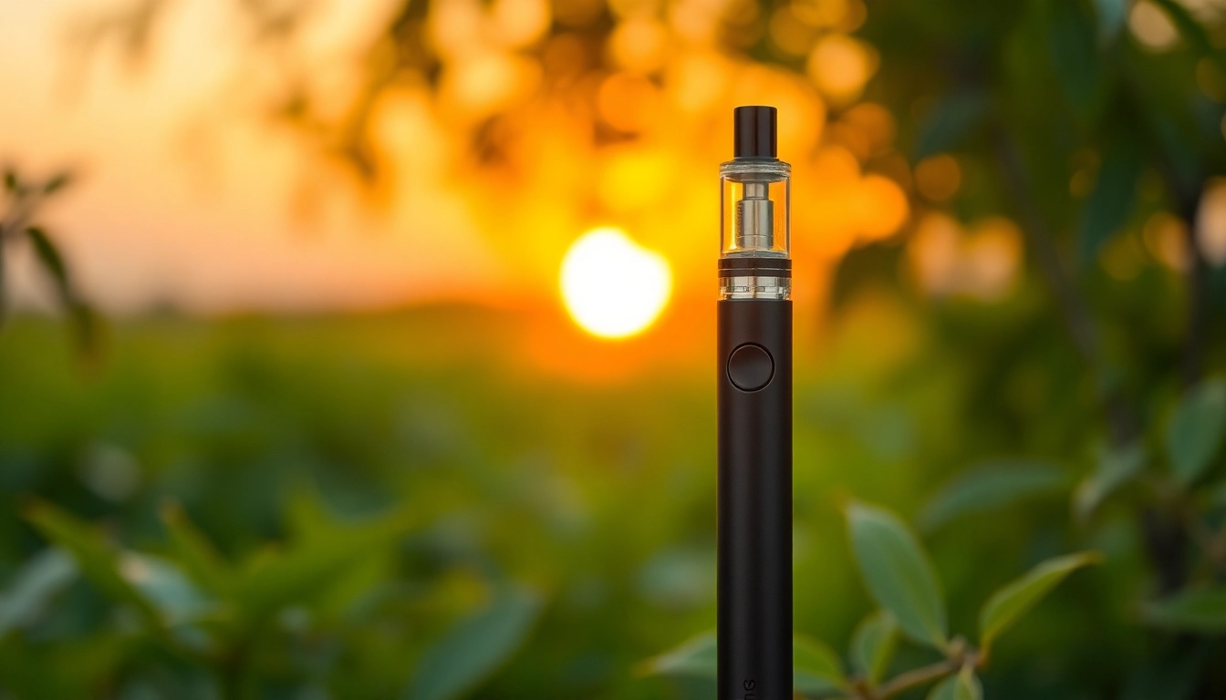 Buy DMT with a high-quality vape pen against a serene natural backdrop.