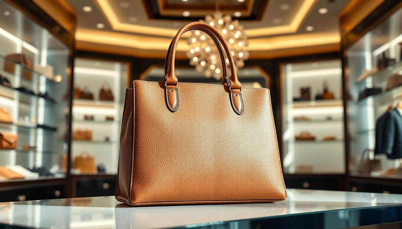 레플리카사이트에서 고급스러운 가방을 선보이는 부티크의 모습입니다.
